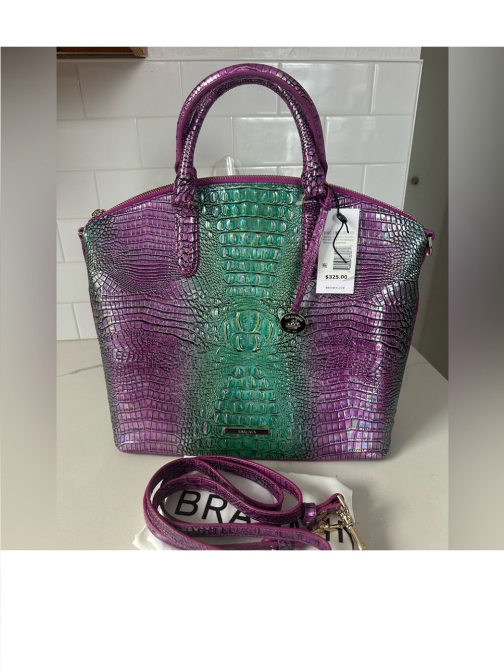 Brahmin large Duxbury hyacinth ombre Melbourne leather No low offers